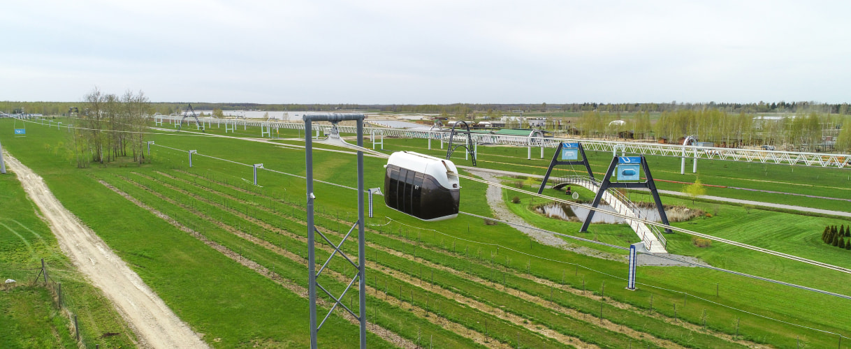 uCar on the flexible track structure in the EcoTechnoPark (Maryina Gorka, Belarus, 2022) uCar on the flexible track structure in the EcoTechnoPark (Maryina Gorka, Belarus, 2022)
