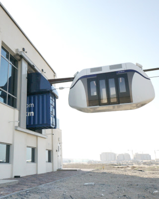uCar and uCont in a mechanical coupling enter the station – simulation of an emergency evacuation of a uCar (Sharjah, UAE, 2022) uCar and uCont in a mechanical coupling enter the station – simulation of an emergency evacuation of a uCar (Sharjah, UAE, 2022)