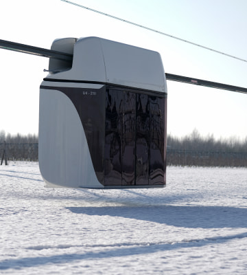 uBus in the winter EcoTechnoPark on the semi-rigid track structure (Maryina Gorka, Belarus, 2020) uBus in the winter EcoTechnoPark on the semi-rigid track structure (Maryina Gorka, Belarus, 2020)