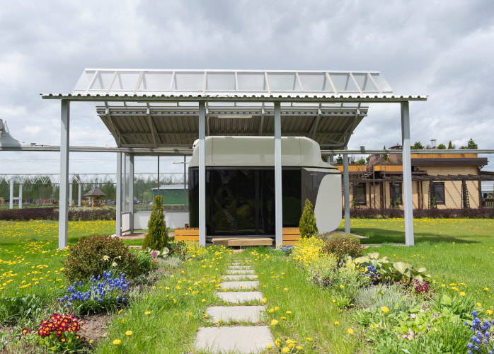 Stop and station in the EcoTechnoPark (Maryina Gorka, Belarus, 2022) Stop and station in the EcoTechnoPark (Maryina Gorka, Belarus, 2022)