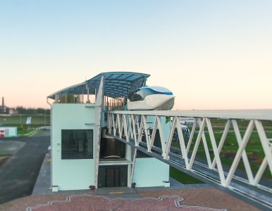EcoTechnoPark, Maryina Gorka, 2022. uFlash leaves the passenger station EcoTechnoPark, Maryina Gorka, 2022. uFlash leaves the passenger station