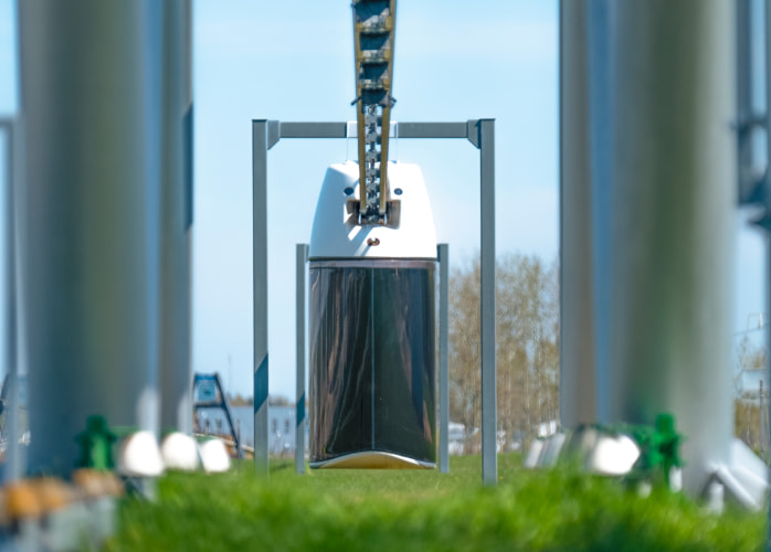 EcoTechnoPark, Maryina Gorka, 2022. uBus on the outdoor passenger station at the turnaround EcoTechnoPark, Maryina Gorka, 2022. uBus on the outdoor passenger station at the turnaround