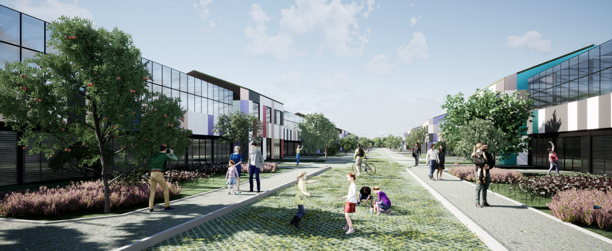 Residential cluster in the linear city (variant) Residential cluster in the linear city (variant)