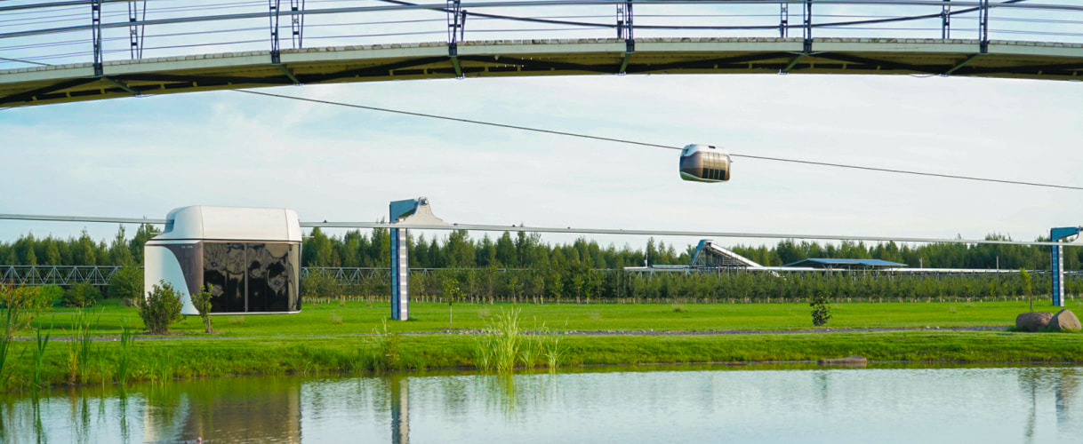 String pedestrian bridge against the uST test tracks (Maryina Gorka, Belarus, 2022) String pedestrian bridge against the uST test tracks (Maryina Gorka, Belarus, 2022)