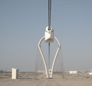 uSky Test & Certification Center, Sharjah (UAE), 2020. Tropical uCar passes through an supporting tower uSky Test & Certification Center, Sharjah (UAE), 2020. Tropical uCar passes through an supporting tower